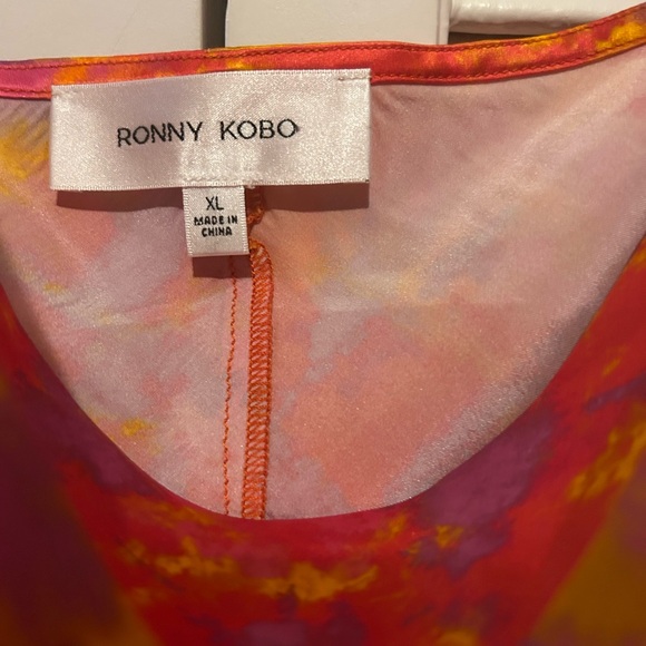 Ronny Kobo Collection Pink and Orange Tie-Dye Cowl Slip Maxi Dress. 🌸🛳️🍹🌴 - Picture 6 of 7